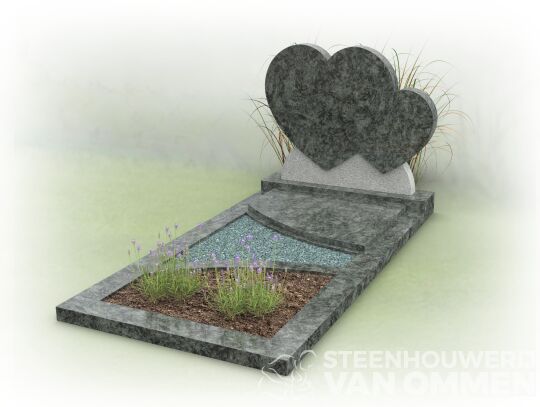 Grafmonument met dubbele harten