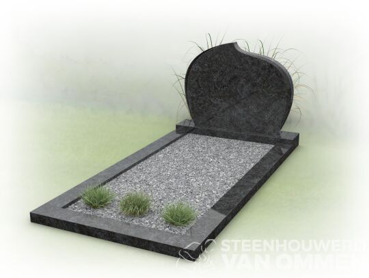 Grafmonument met speelse letterplaat