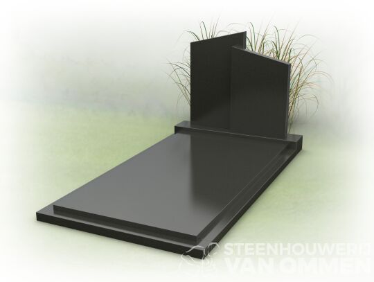 Grafsteen met dubbele schuine rand