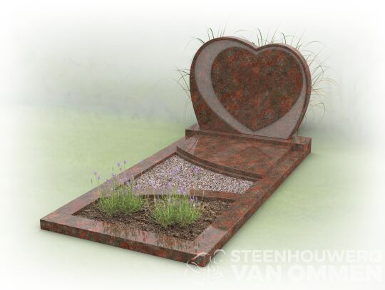 Grafsteen met hart