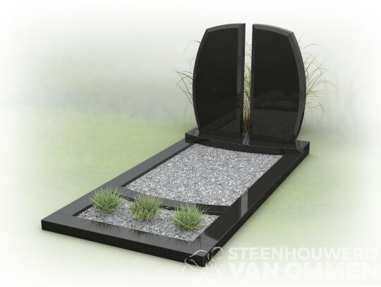 Grafsteen met open letterplaat 