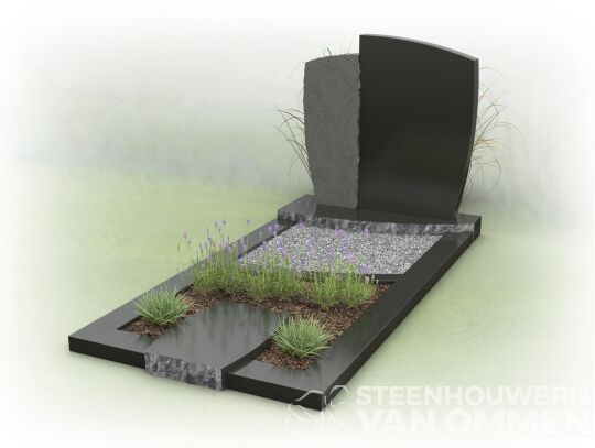 Moderne grafsteen met gezoet natuursteen