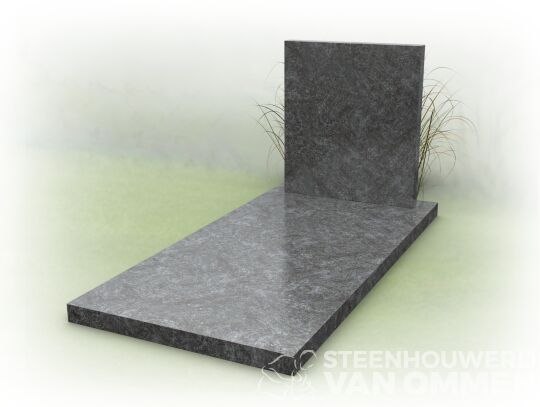 Strakke grafsteen met gesloten letterplaat