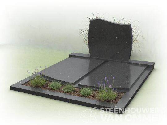 Dubbel graf van Belgisch hardsteen en golfkop