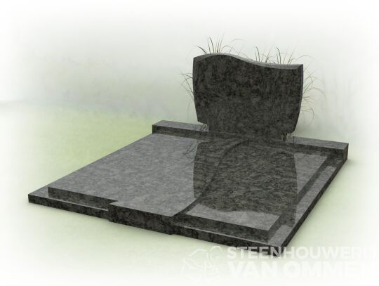 Familiegraf met golfkop en symbolische rivier