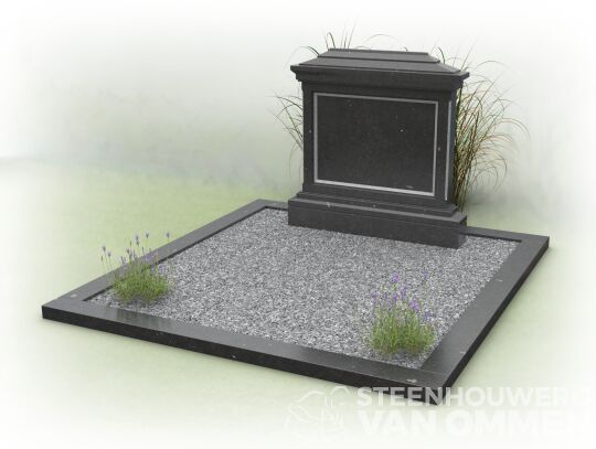 Familiegraf met klassieke letterplaat