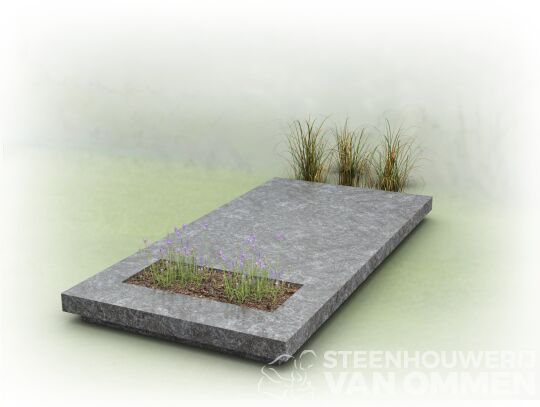 Grafzerk gezoet natuursteen lichtgrijs