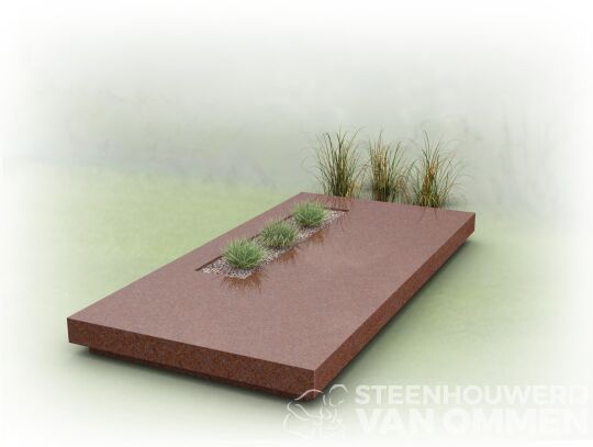 Grafzerk rood gepolijst