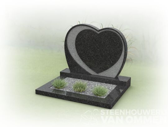 Kort graf met hartvorm en prikwerk