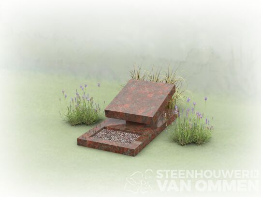 Urnengraf met rechthoekige dekplaat