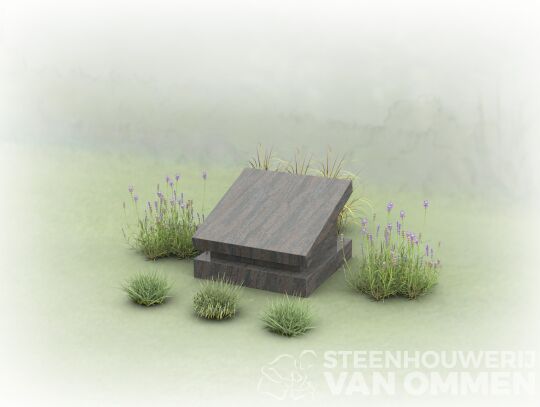 Urnengraf op schuine sokkel