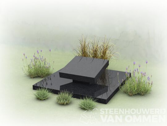 Urnenmonument met kleine letterplaat 