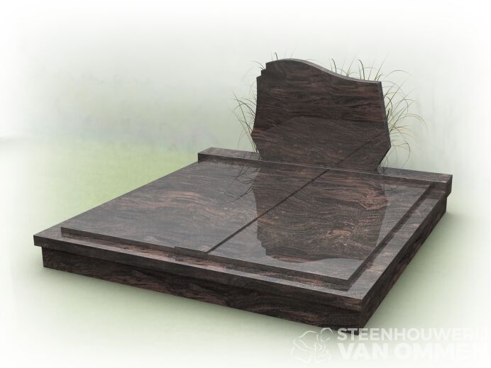 Dubbel graf met golfkop en dichte dekplaat foto 1