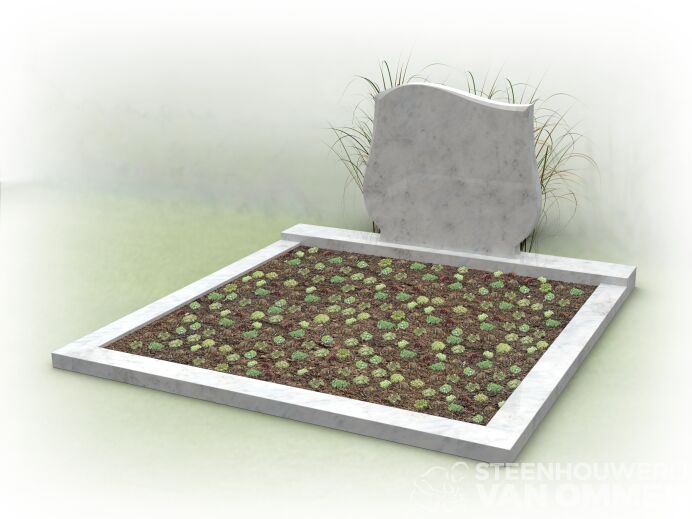 Dubbel graf met plantgedeelte en golfkop foto 1