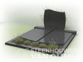 Dubbel graf van Belgisch hardsteen en golfkop