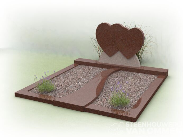 Familie met dubbele harten en rivier foto 1