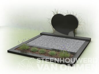 Familiegraf met hart en plantgedeelte