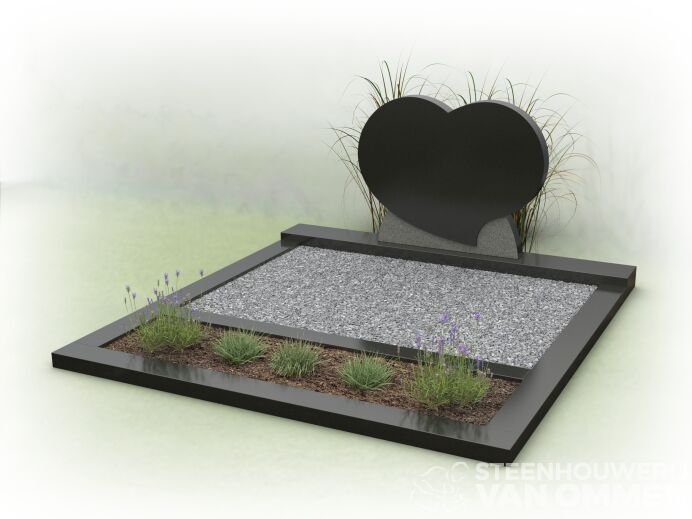 Familiegraf met hart en plantgedeelte foto 1