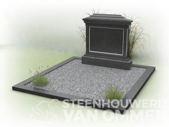 Familiegraf met klassieke letterplaat