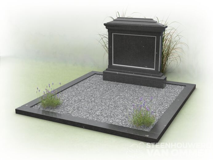 Familiegraf met klassieke letterplaat foto 1