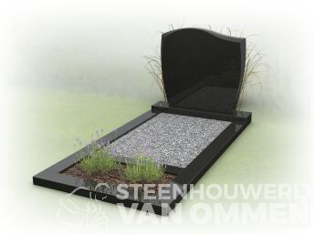 Golfkop grafsteen met facet randen