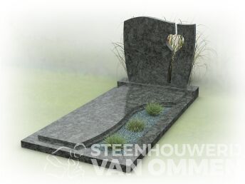 Grafmonument golfkop met uitsparing als hart