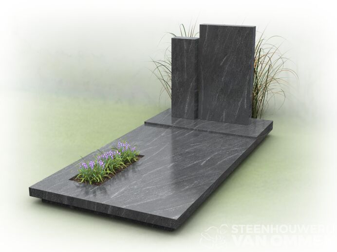 Grafmonument licht verheven en gesloten letterplaat foto 1