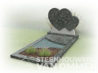 Grafmonument met dubbele harten