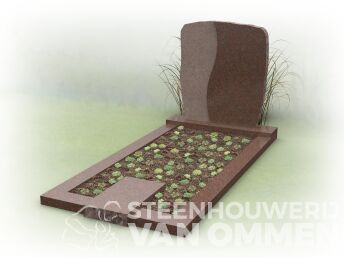 Grafmonument met letterplaat met ruw accent
