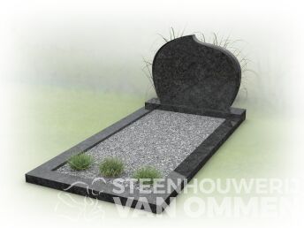 Grafmonument met speelse letterplaat
