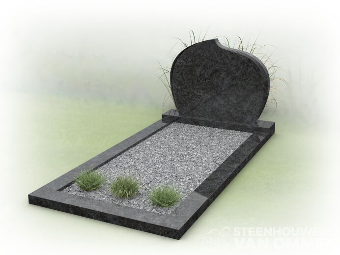 Grafmonument met speelse letterplaat foto 1