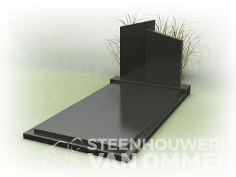 Grafsteen met dubbele schuine rand