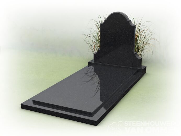 Grafsteen met klassieke letterplaat en gesloten dekplaat foto 1