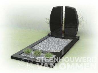 Grafsteen met open letterplaat 