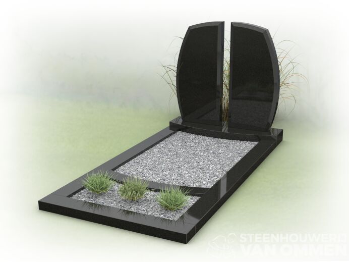 Grafsteen met open letterplaat  foto 1