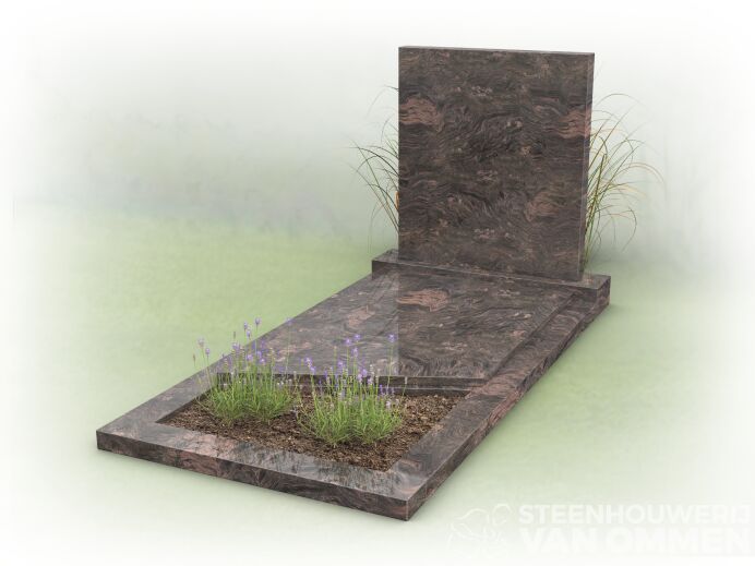 Grafsteen met strakke letterplaat foto 1