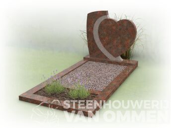 Grafsteen met zwevend hart