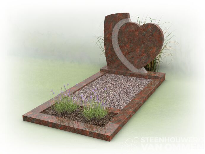 Grafsteen met zwevend hart foto 1