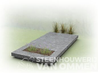 Grafzerk gezoet natuursteen lichtgrijs