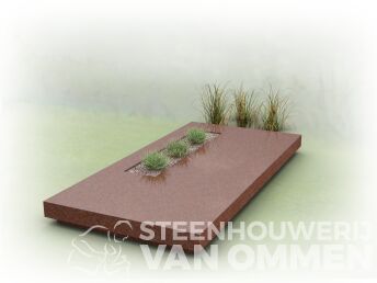 Grafzerk rood gepolijst