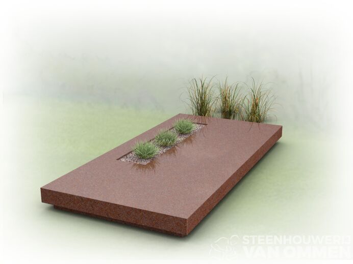 Grafzerk rood gepolijst foto 1