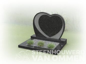 Kort graf met hartvorm en prikwerk