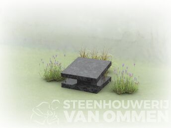 Lichtgrijs urnengraf op sokkel