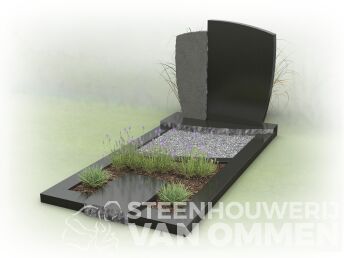 Moderne grafsteen met gezoet natuursteen