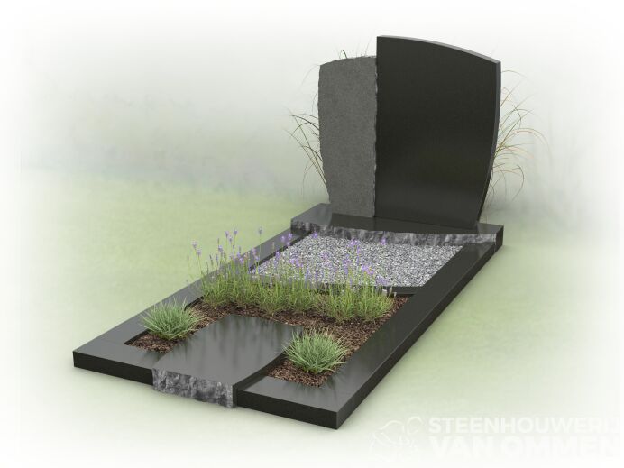 Moderne grafsteen met gezoet natuursteen foto 1