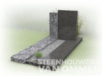 Moderne grafsteen met ruwe rand