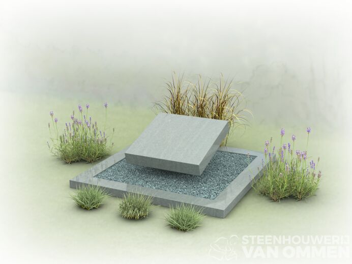 Urnengraf lichtgrijs met split foto 1