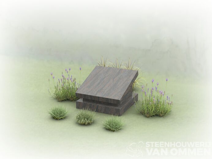 Urnengraf op schuine sokkel foto 1