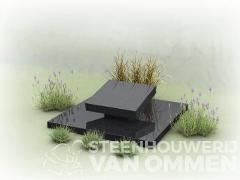 Urnenmonument met kleine letterplaat 